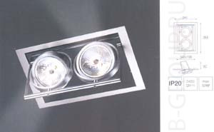 Светильник встраиваемый поворотный цвет арматуры сталь под лампу 2хG53 QR111 50W