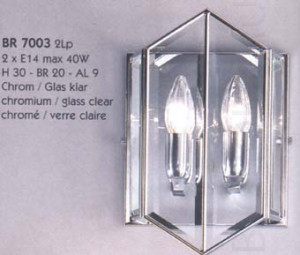 Бра арматура хром стекло граненое прозрачное под лампу 2xC35 E14 60W