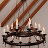 Специсполнение Кованый потолочный светильник цвет арматуры - патина,под лампу 18хЕ14 40W. D - 1200
