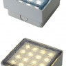 Светильник, встраиваемый в землю, на светодиодах 16 LED 3Watt, цвет арматуры - серебристый, IP67. Возможные цвета светодиодов: белый и теплый белый