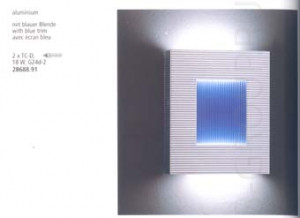Светильник настенный цвет арматуры аллюминий синяя бленда под лампу 2xTC D 18W