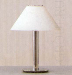Лампа настольная арматура хром плафон матовое белое стекло под лампу 1хA60 100W