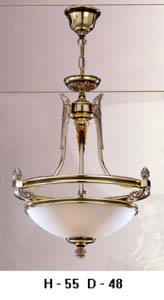Люстра арматура латунь плафон матированного стекла под лампу 5х D45 Е27 60W