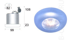 Светильник встроенный цвет арматуры синий под лампу 1xGU5 3 50W