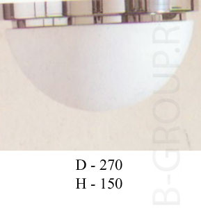 Светильник настенно потолочный арматура хром плафон матового опалового стекла под лампу 1хА60 100W