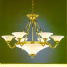 Светильник подвесной арматура латунь плафоны стекло декоративное под лампу 11х Е27 60W
