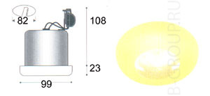 Светильник встроенный цвет арматуры желтый под лампу 1xGU5 3 50W