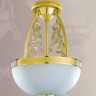 Люстра цвет арматуры состаренная латунь цвет стекла белый под лампу 3хЕ27 60W 3хE14 W60