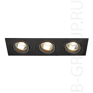 Потолочные встраиваемые светильникиNEW TRIA 3 MR16 светильник встраиваемый для 3-x ламп MR16 по 50Вт макс., матовый черный