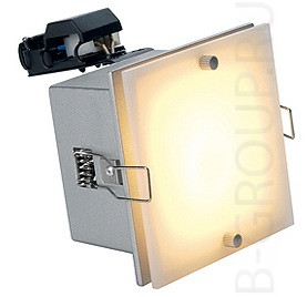 Встраиваемый квадратный светильник под галогенные лампы SLV by MARBEL, цвет тёмно-серебристый, макс. 50W