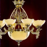 Люстра цвет арматуры латунь плафоны стекло декоративное под лампу 4хЕ14 60W 8хЕ27 60W