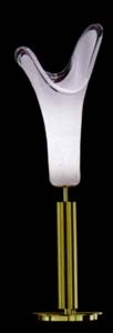 Настольная лампа цвет арматуры матовая латунь цвет стекла прозрачный белый под лампу 1хE27 100W