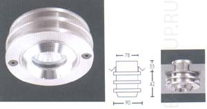 Светильник встраиваемый арматура матовый алюминий защитное стекло под лампу 1x QR CB51 35W IP44