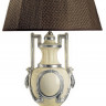 Керамическая настольная лампа ссеребряными вставками, оформлена элегантным абажуром. cm &Oslash; 58 - H. 95, 2x100W E27, m&sup3; 0,43, Kg 6,5
