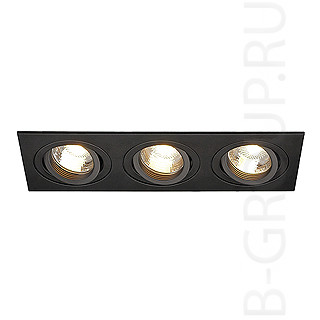 Встраиваемые светильникиNEW TRIA 3 GU10 светильник встраиваемый для 3-х ламп GU10 по 50Вт макс., матовый черный