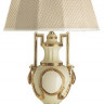Настольная керамическая лампа в классическом исполнении с золотыми вставками, оформлена элегантным абажуром. cm &Oslash; 58 - H. 95, 2x100W E27, m&sup3; 0,43, Kg 6,5.