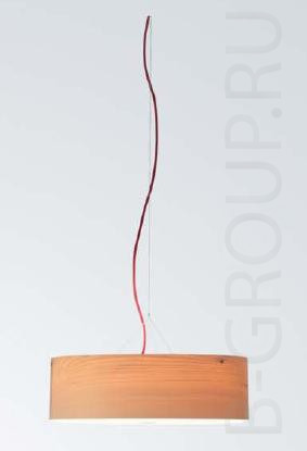 Подвесной деревянный светильник ARBA-30 под лампу 1х2Gx13 60W. Высота - 172 (182) мм,диаметр плафона - 500 (600) мм. Материал - клен,цвет кабеля - красный.