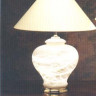 Настольная лампаиз алебастра, цвет арматуры - золото, под лампы 1х Е27 60W и 1x E14 40W. Размеры: Н - 655мм, D - 500мм.
