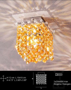 Люстра накладная Aurea 10PL1 с кристаллами сваровски. Возможно 6 цветов