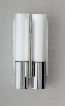 Светильник настенный арматура полированный алюминий плафон опалового стекла под лампу 2хTC D 26W