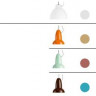 Подвесные светильники для гостиной различной формы и различных цветов.
