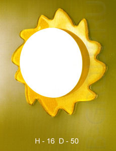 Детская люстра Солнце - светильник настенно-потолочный ELVIS P PL 50 D 50 плафон стекло сатинированный под лампу 2хЕ27 60W.