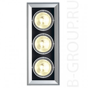 Встраиваемые потолочные светильникиAIXLIGHT&reg;, MOD 3 ES111 светильник встраиваемый для 3-х ламп ES111 по 75Вт макс., серебристый/ черный