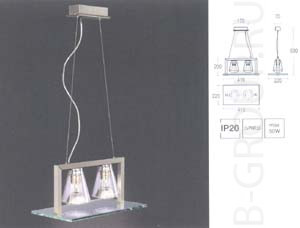 Светильник подвесной цвет арматуры никель под лампу 2xPAR30 50W