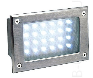 Светильник встраиваемый - SLVBRICK LED 24 IP54 c 24 белыми LED, 5Вт, сталь