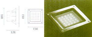 Встраиваемые в стену, грунт светильники светодиоды Италия, арматура нержавеющая сталь под лампу 25 LED 24V 2W IP67