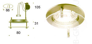 Светильник встроенный цвет хром стекло прозрачное под лампу 1xGX5 3 50W IP43