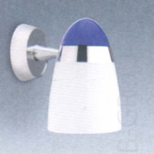Светильник настенный арматура хром плафон белый синий под лампу 1хА60 75W IP40