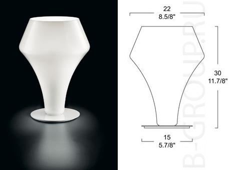 Настольная лампа из стекла Мурано цвет арматуры белый/черный под лампу 1хЕ14 60W