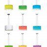 Светильник подвесной цвет опеременный (17 программ) на светодиодах 30 x 3in1 RGB SMD LED и под лампу 1x2GX13 40W. Арматурв - серый металлик, стекло - белое