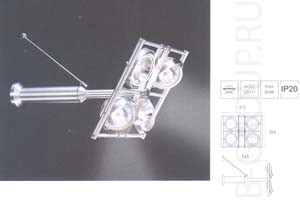 Светильник настенно потолочный цвет арматуры нержавеющая сталь под лампу 4хG53 QR111 50W IP20