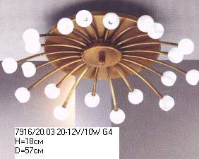 Потолочный светильник арматура старая латунь стекло белое матовое под лампу 20х12V 10W G4