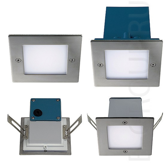 Светильник SLV FRAME OUTDOOR 16 LED-1, 5watt, Светодиодные встраиваемые, квадратные, нержавеющая сталь, белый IP44