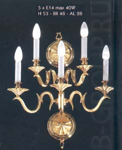 Бра цвет арматуры французское золото под лампу 5xC35 E14 40W