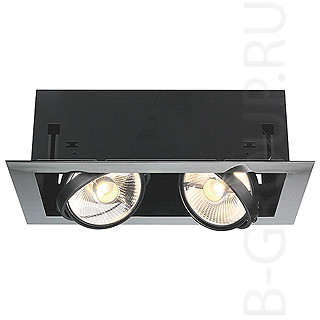 Светильники встраиваемые потолочныеAIXLIGHT&reg; FLAT, DOUBLE ES111 светильник встраиваемый для 2-x ламп ES111 по 75Вт макс., хром/ черный