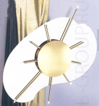 Светильник настенно потолочный цвет арматуры хром полированная латунь под лампу 9xG4 20W