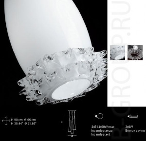 Подвесной светильник из мурановского стекла. Возможны 2 цветовых варианта