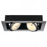 Потолочные встраиваемые светильники AIXLIGHT&reg; FLAT, DOUBLE QRB111 светильник встраиваемый для 2-x ламп QRB111 по 50Вт макс, хром/ черный