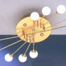 Потолочные светильники для гостиной арматура матовое золото стекло белое матовое под лампу 10хG4 20W