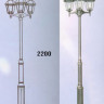 Уличные фонари для дачи - светильник 3 рожка в комплекте с оп осв высота 2 200 мм арматура черная хром IP43 под лампу 3хА60 75W.