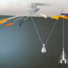 Светильники потолочные, арматуры титан матовый плафоны цветные под лампу 10хG4 10W 1х35W