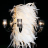 Потолочные светильники Ар деко, коленное муранское стекло +перья, разм.H. cm 105 D cm 75 под лампу 6-G9 25W,3-E14 40W,1-E27 60W