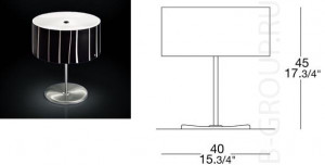 Настольная лампа стекло мурано цвет плафона черный с белыми полосами/белый с белыми полосаит, цвет арматуры никель матовый под лампу накаливания 3хЕ14 60W
