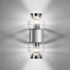 Светильник настенный арматура белый алюминий плафон прозрачного стекла под лампу 2хQT32 100W