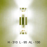 Светильник настенный арматура сталь плафон прозрачное стекло под лампу 2x QT32 75W