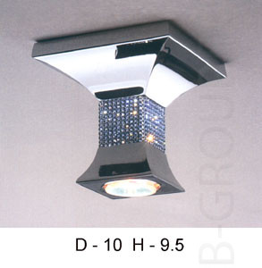 Потолочные светильники с хрусталем: цвет арматуры - хром, хрусталь Swarovski под лампу 1xGU4 35W.
